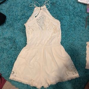 American Eagle AE White Lace Eyelet Romper